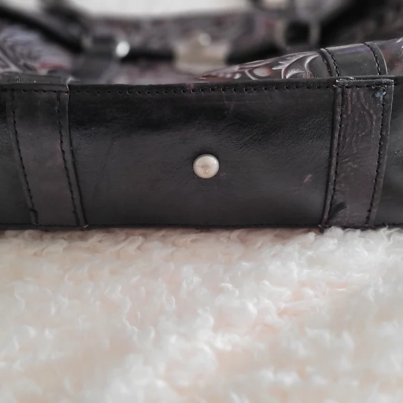 Patricia Nash Black Shoulder Bag with Elegant Silver Accents - Picture 2 of 8